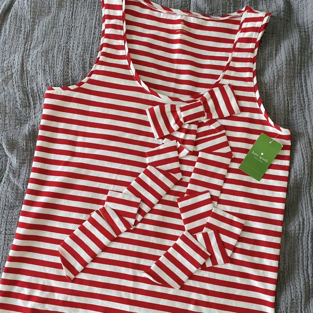 Kate Spade nautical stripe tank with bow detail